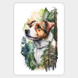 A Jack Russell Terrier Dog Forest Design Magnet